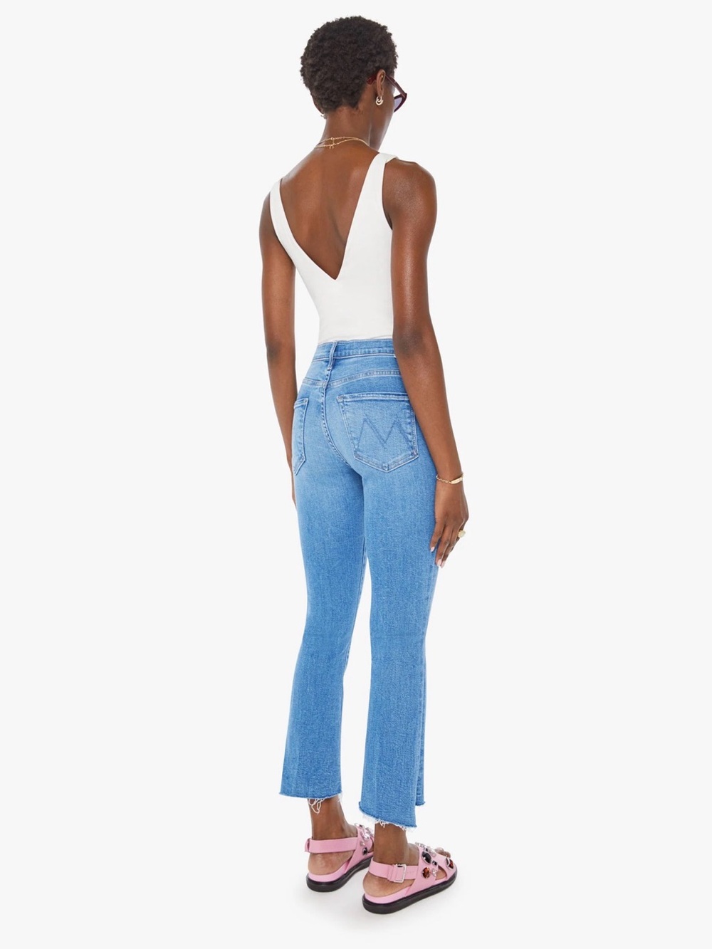 MOTHER denim jeans The Insider Crop Step Fray, Wash: Out Of The Blue, size 25 - Picture 2 of 9